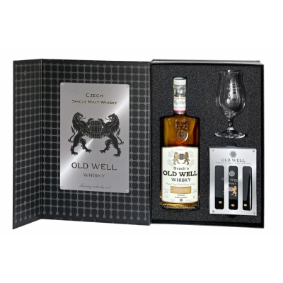 Dárkový set OLD WELL whisky Bourbon and Porto barrels 46,3% 0,7l + ...